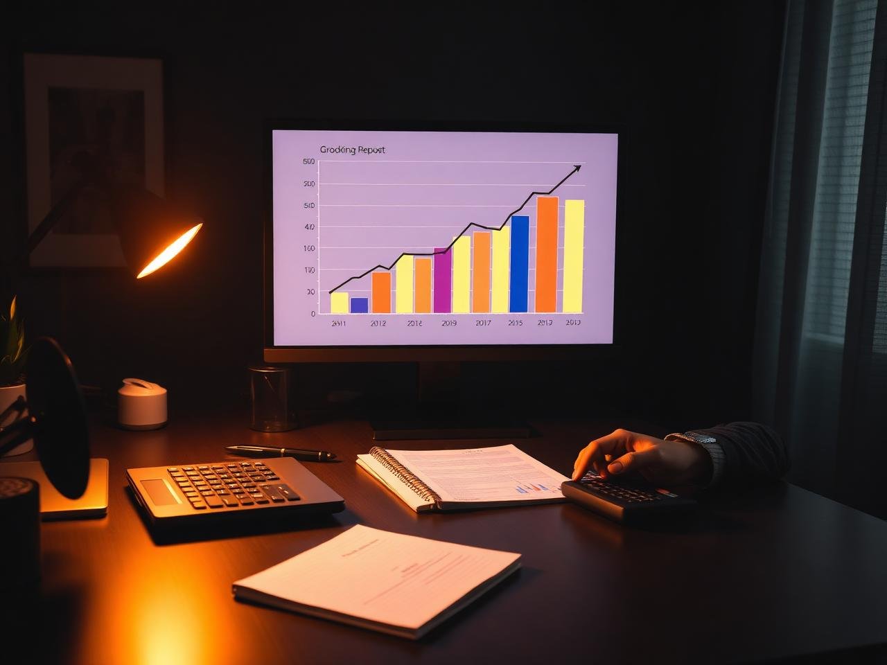 Marketing strategist reviewing a growth report used to plan Bexora Solutions retainer packages