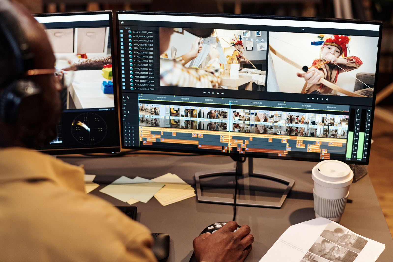 Video editing timeline and creator content